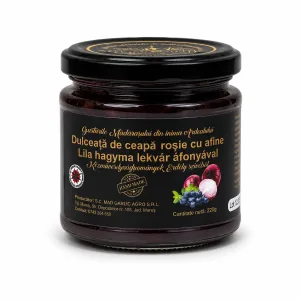 Lilahagyma lekvár áfonyával 220g